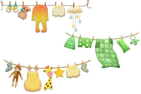 Baby Clothes Clothesline Clipart