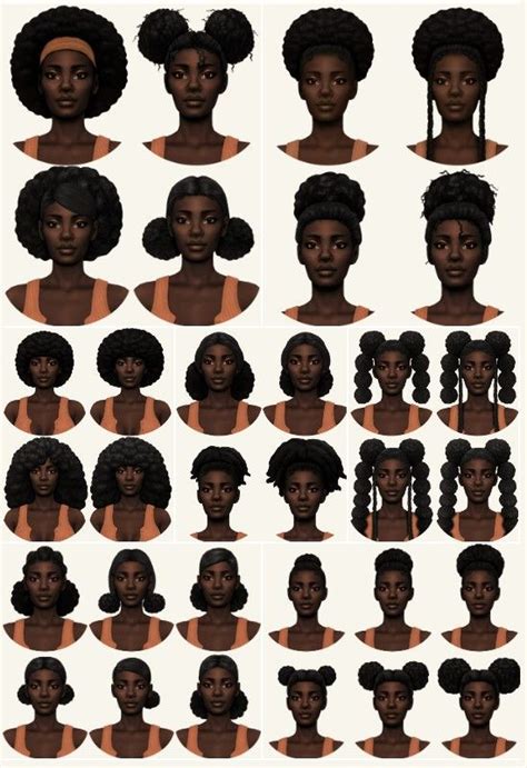 Afro Collection Sims Hair Sims 4 Afro Hair Sims 4 Curly Hair