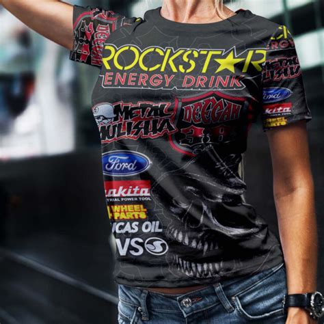 Brian Deegan Metal Mulisha Rockstar Tee Tshirt Women T Shirt Fullprint