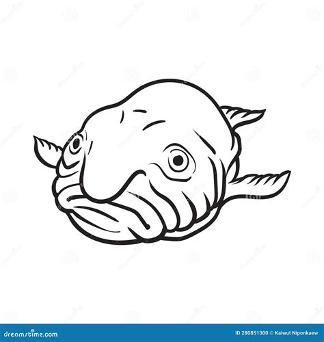 Blob-Fish Vector Hand Drawing Illustration In Black Color