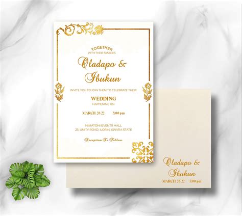 Get White And Gold Wedding Invitation Cards Design And Printing