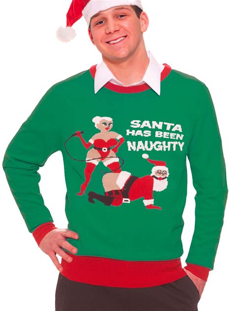 Mens Rude Christmas Jumper Funny Novelty Christmas Party Fancy Dress