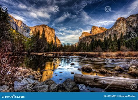 Yosemite Valley View At Sunset Yosemite National Park California