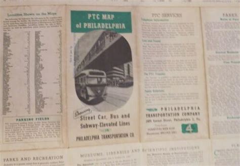 Map Ptc Map Of Philadelphia 4 1944 Showing Street Car Bus And Subway