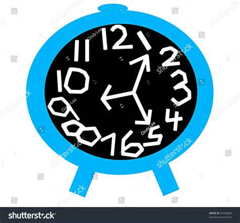 Crazy Clock Blue Black Stock Illustration 53700886 Shutterstock