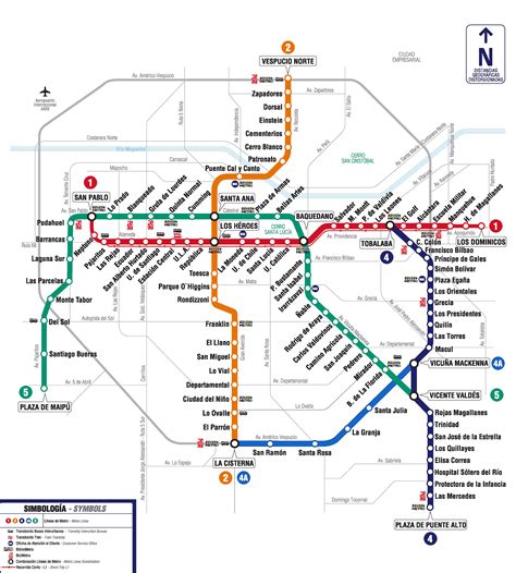 Mapa Metro De Santiago