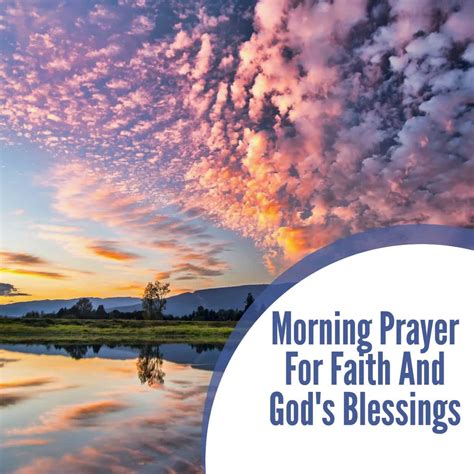Morning Prayer For Faith And Gods Blessings Christianstt