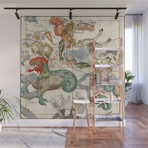Vintage Constellation Map Star Atlas Wall Mural By Vintage Wall Art