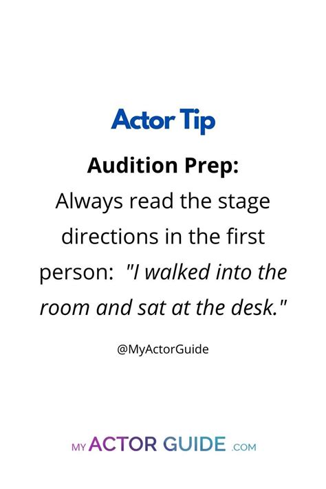 Actor Pro Tip Acting Quotes Acting Monologues Acting Lessons