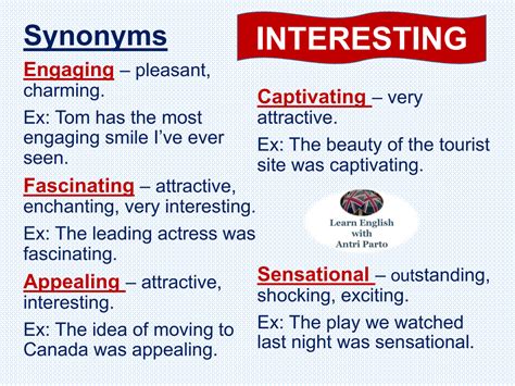 Synonyms Of Interesting Interesting Synonyms Words List
