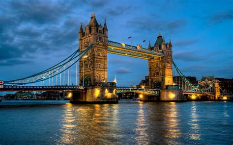 Tower Bridge In London At Dusk