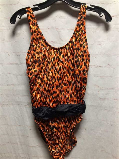 Vintage One Piece Leopard Print Bathing Suit Gem