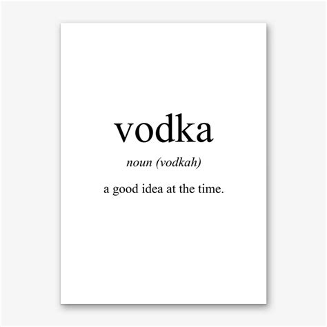 Vodka Meaning Print Art Print Vodka Quotes Quote Prints Vodka