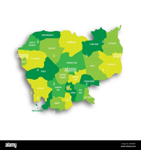 Cambodia Political Map Of Administrative Divisions Stock Vector Image