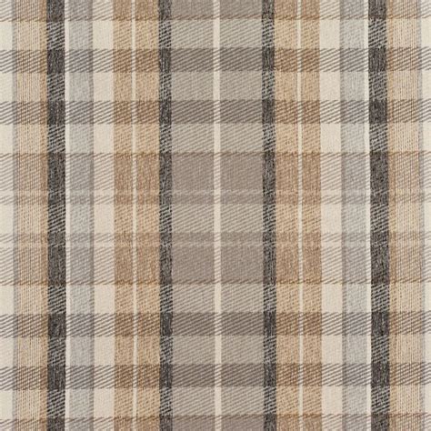 Flannel Grey Silver Plaid Woven Patterns Upholstery Fabric By The Yard