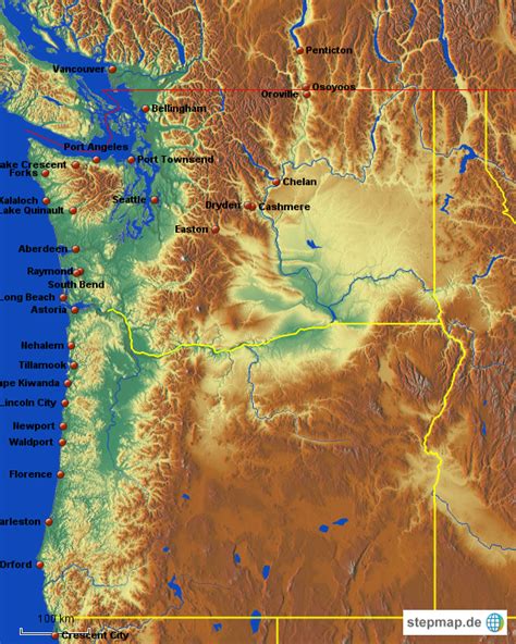 Stepmap Oregon Washington 2014 Landkarte Für Usa