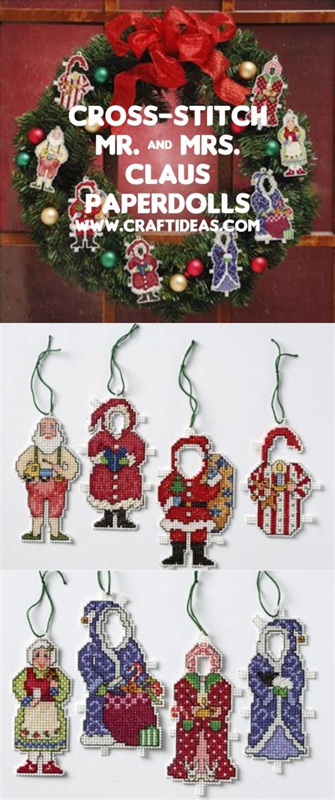 10 easy free cross stitch patterns snowman. Cross-Stitch Mr and Mrs Claus with our step-by-step ...