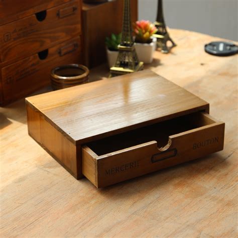 Create custom wooden drawer organizers so that everything has a place. Vintage Wooden Storage Shelf Drawer Box Sundries Shelf ...