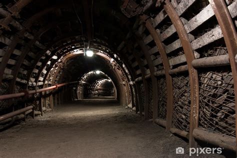 Wall Mural Reinforced Tunnel In Coal Mine Pixershk