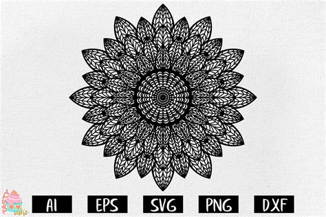 Sunflower Mandala SVG - Mandala Cut Files