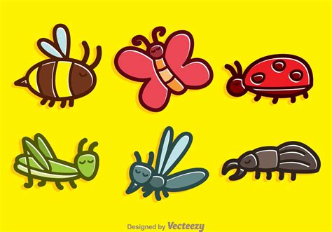 Cute Insect Cartoon Vectors Download Free Vector Art Stock Graphics