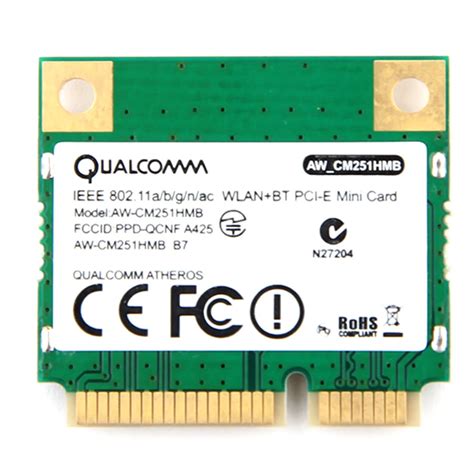 Dual Band Atheros Wifi Bluetooth Card 433mbps Qualcomm Aw Cm251hmb 802