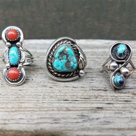 Vintage Navajo Turquoise Rings Available At Shine Pretty Gems Visit