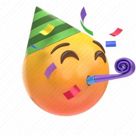 Emoji Emoticon Sticker Face Celebrate Celebration Party 3d