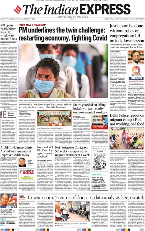 The Indian Express Delhi April 28 2020 Newspaper