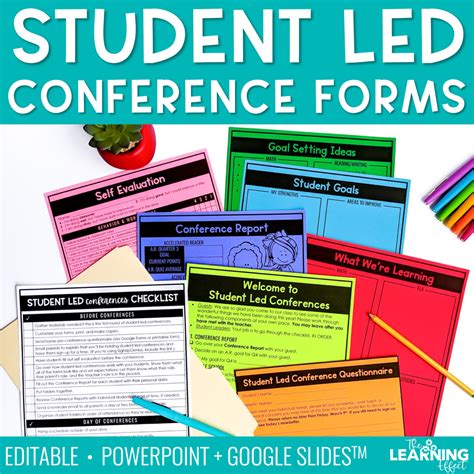 Student Led Parent Teacher Conference Templates Editable Printable Forms