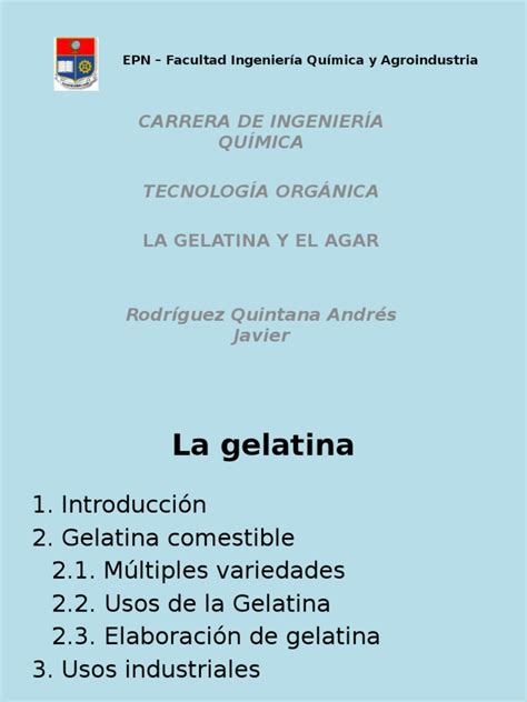 Agar Y Gelatina Pdf Agar Gelatina