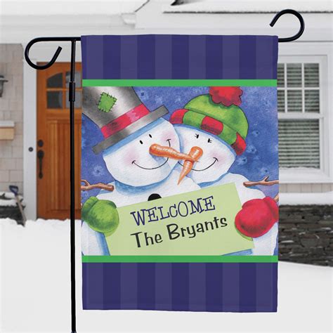 Personalized Snow Couple Garden Flag Tsforyounow