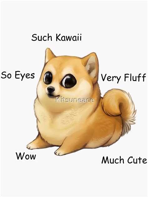 Kawaii Doge Sticker By Kitsuneace Redbubble
