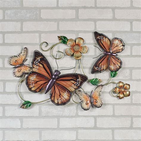 Butterfly Garden Indoor Outdoor Metal And Glass Wall Art
