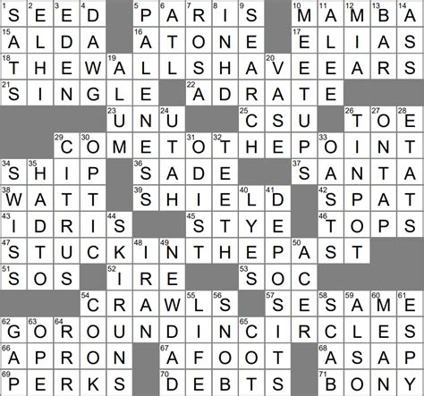 LA Times Crossword 7 Dec 23, Thursday - LAXCrossword.com