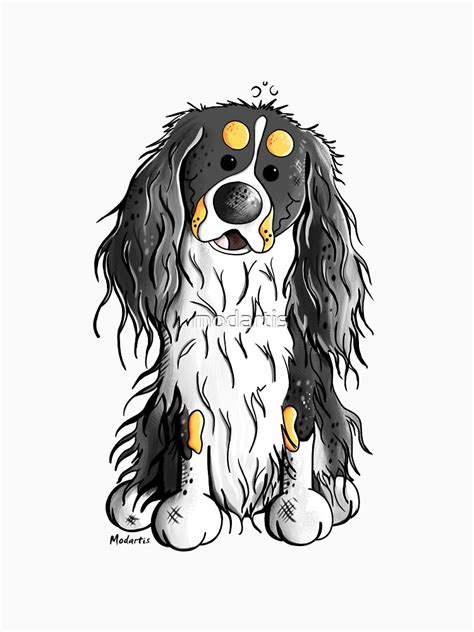 Funny Cavalier King Charles Spaniel Cartoon T Shirt By Modartis