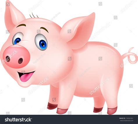 Cute Baby Pig Cartoon Stock Photo 134561651 Shutterstock