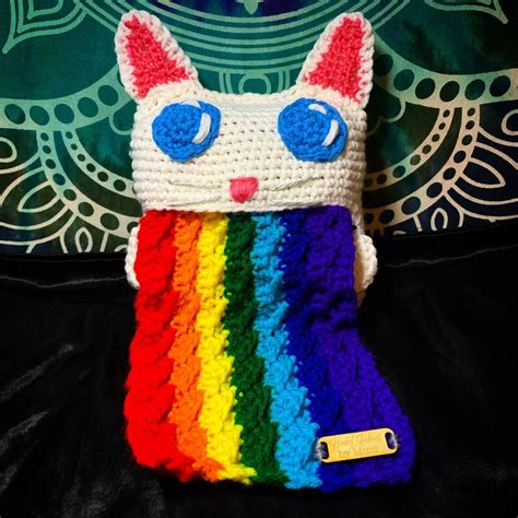 Kitty Cat Rainbow Barf Scarf Nyan Cat Inspired Pride Cat Etsy