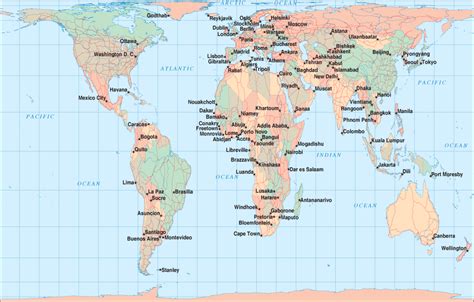 Maps World Map Major Cities