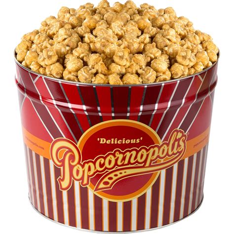 Popcornopolis Gourmet Caramel Corn 2 Gal Tin T Baskets Food