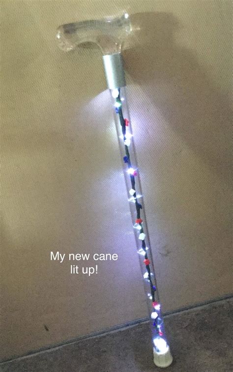 Led Lighted Walking Cane Acrylic Lucite Elegant Designer Changeable