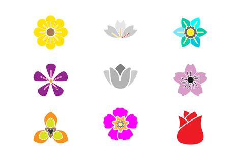 Abstract Flower Symbols 132470 Logos Design Bundles