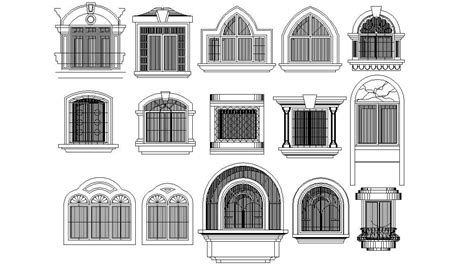 Arch Window Cad Blocks Elevation Design Free Download Dwg File Cadbull Porn Sex Picture
