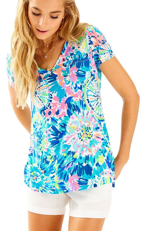 Lilly Pulitzer Womens Meredith Short Sleeve Tee Women Lilly Pulitzer