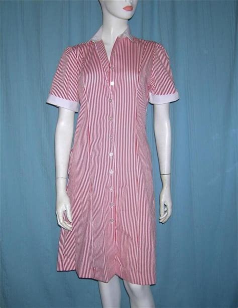 Vintage Candy Striper Bombshell Pinup Vlv Striped Uniform Etsy