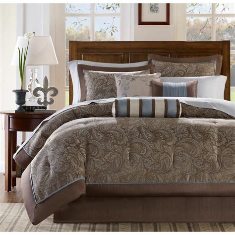 Comforter sets in queen, king and other mattress sizes can give your room a fresh look with one simple change. BEAUTIFUL MODERN ELEGANT BROWN SILVER GREY BLUE BED IN BAG ...
