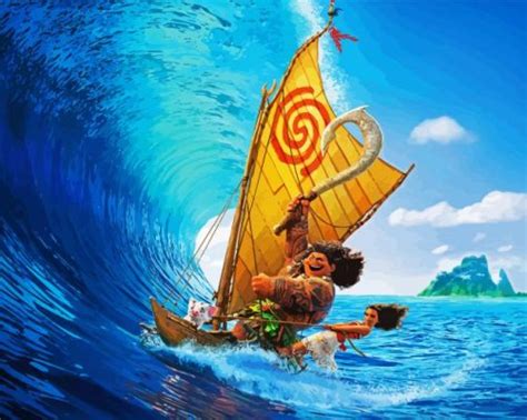 Moana And Maui Characters Paint By Numbers Canvas Paint By Numbers