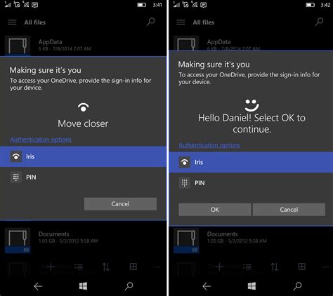 Use Windows Hello To Unlock Onedrive In Windows 10 Mobile Windows Central