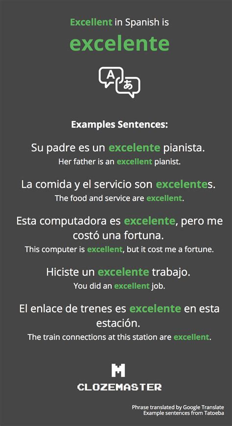 Excellent In Spanish Meaningkosh