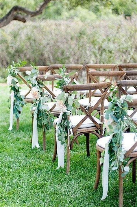 Greenery With Cream Ribbons Is Simple Lovely Aisle Decor Dream Wedding Aisle 100 Awesome Outd